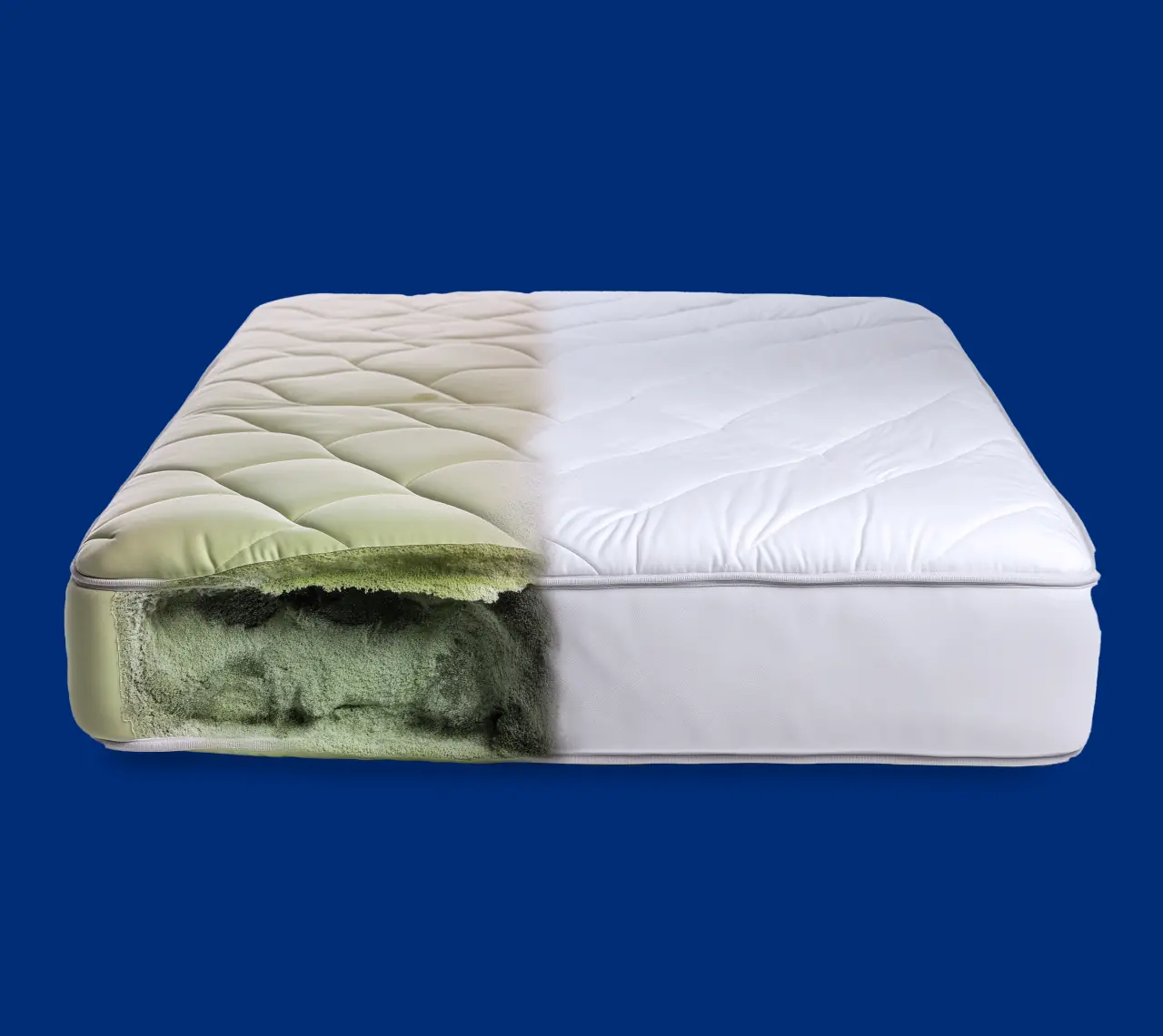 Moldy mattress, mould on the mattress, clean bedroom