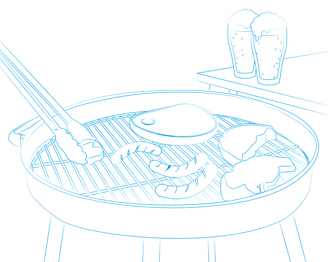 Grill, barbecue, grillowanie mięsa, grillowane mięso, mięso z grilla, grillowanie kiełbasy, grillowana kiełbasa, kiełbasa z grilla, piwo przy grillu