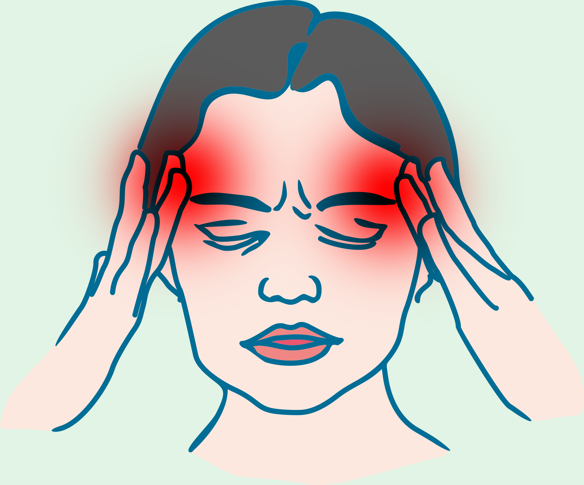 Silne bóle głowy, nawracające migreny, sztywność karku